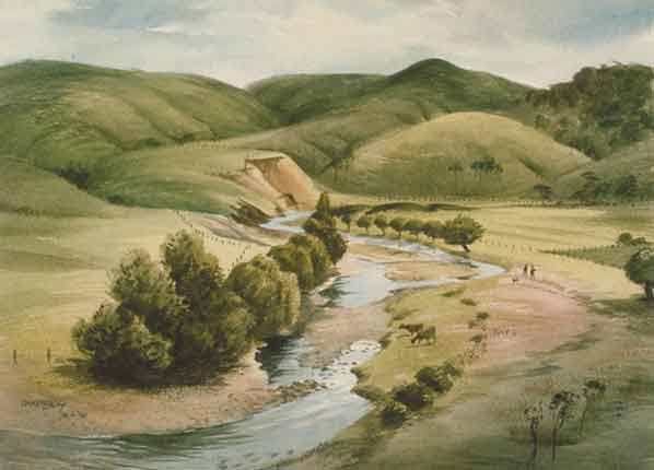 Lerderderg River by Kenneth Jack, Watercolour 